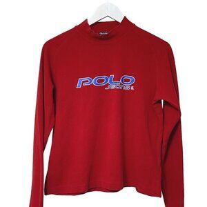 POLO JEANS RALPH LAUREN Boys Large Red Mock New Long Sleeve Turtleneck